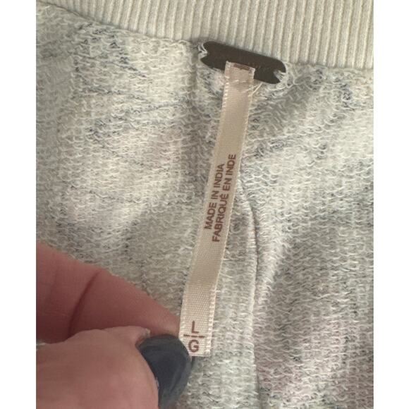 Free People Go On Floral Pastel Oversized Pullover Sweatshirt Size L - Picture 7 of 11